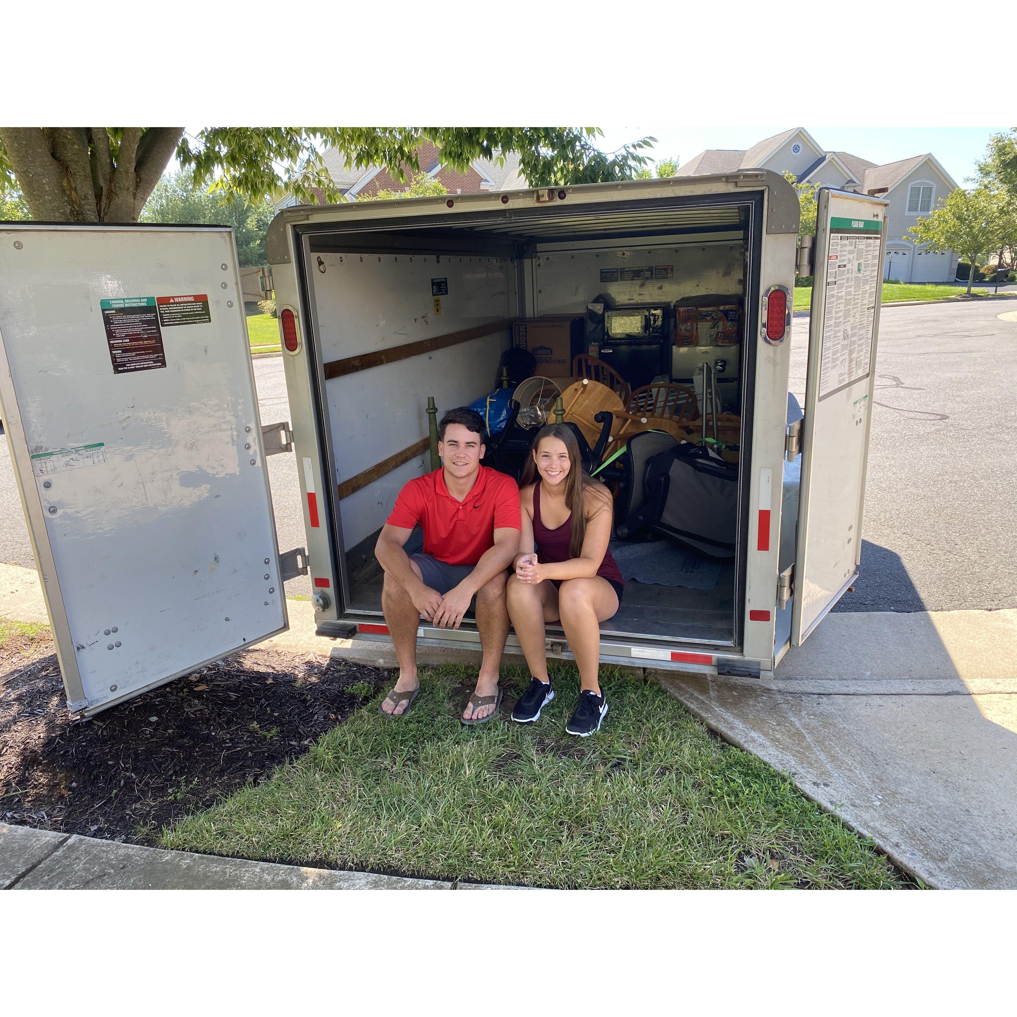 July 26, 2020: Getting ready to move into our first college apartments