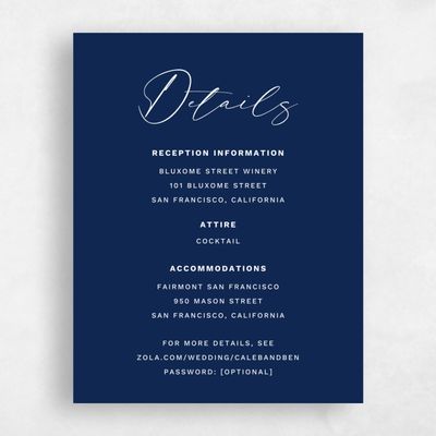 Navy Blue Wedding Enclosure - Halbert