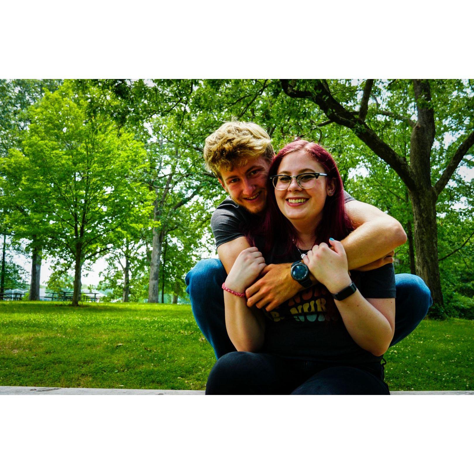 In Kirkwood park, this was our attempt at taking pictures together in the first month of our relationship