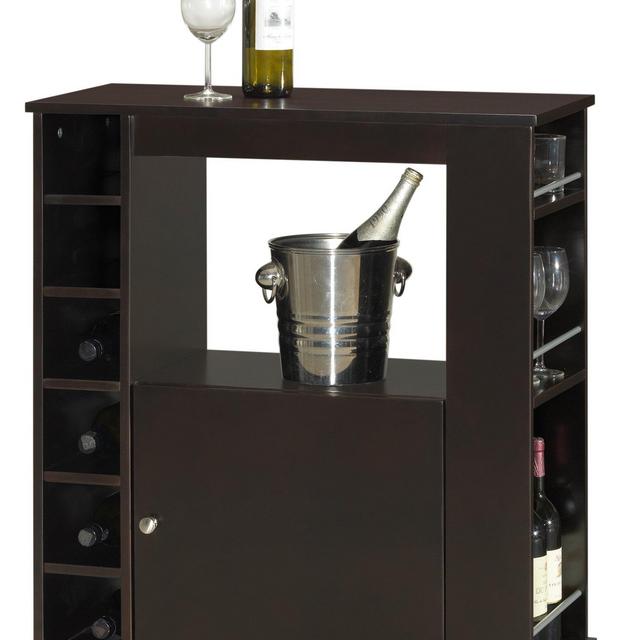 Baxton Studio Ontario Modern and Contemporary Wood Dry Bar and Wine Cabinet, Dark Brown