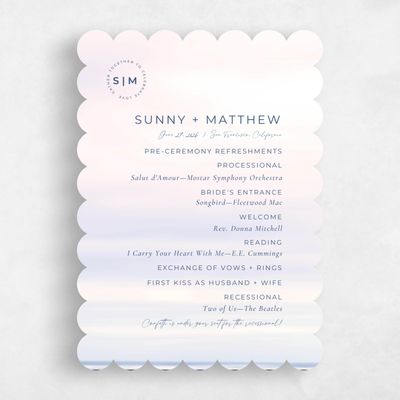 Purple Scalloped Wedding Program - Dacosta