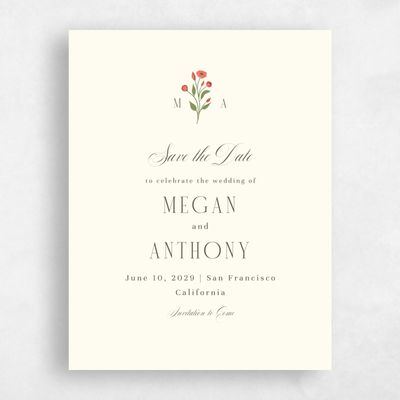 Light Butter, Yellow Wedding Save the Date - Feuille Portrait