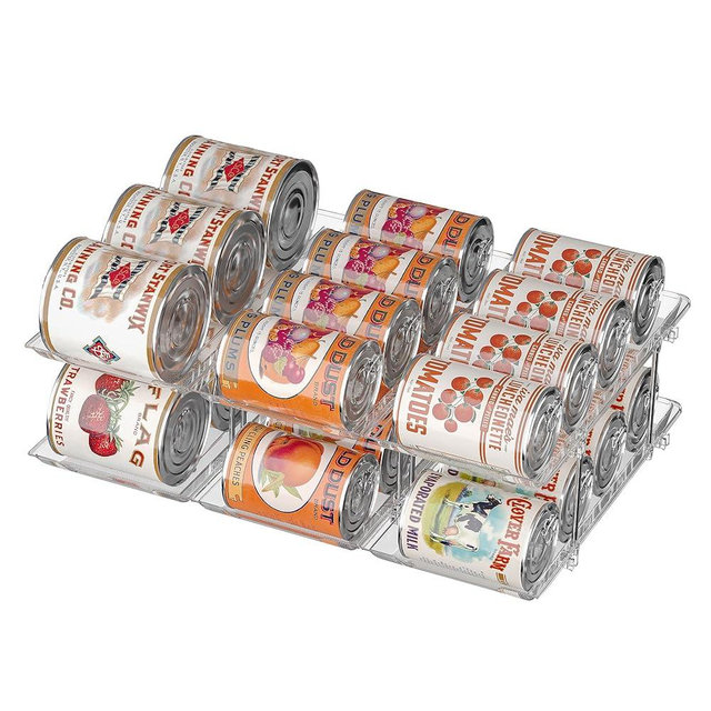TrendyBin Soda Can Organizer for Refrigerator Can Storage Organizer for Pantry Can Dispenser for Fridge Food Pantry Storage Rack Holds 24 Cans, Fits 5.8-Inch Soda and Can, Set of 6