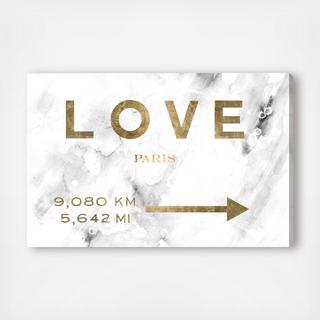 Love Paris Road Sign Canvas Art