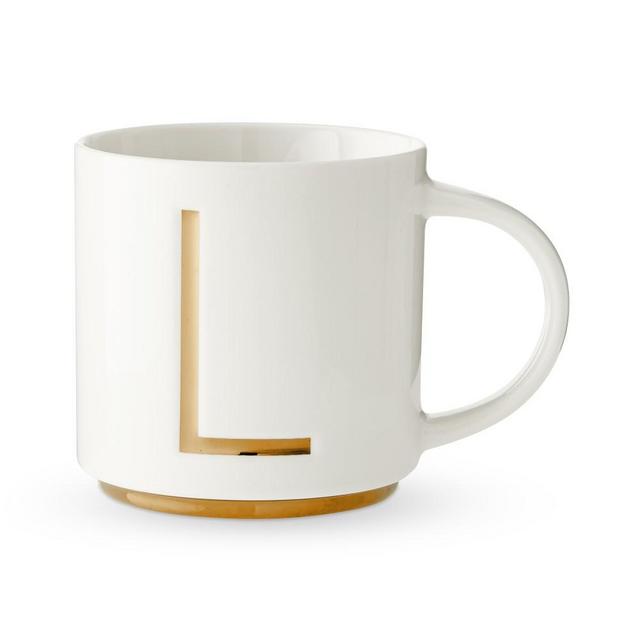 Gold Monogram Mug, L