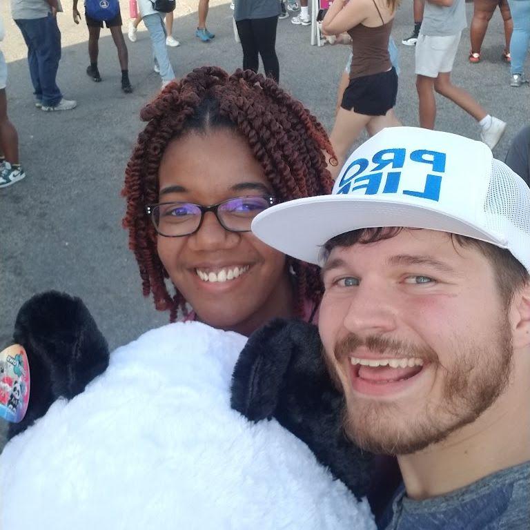 Look who won his future wifey a panda bear at the Maryland State fair!!!