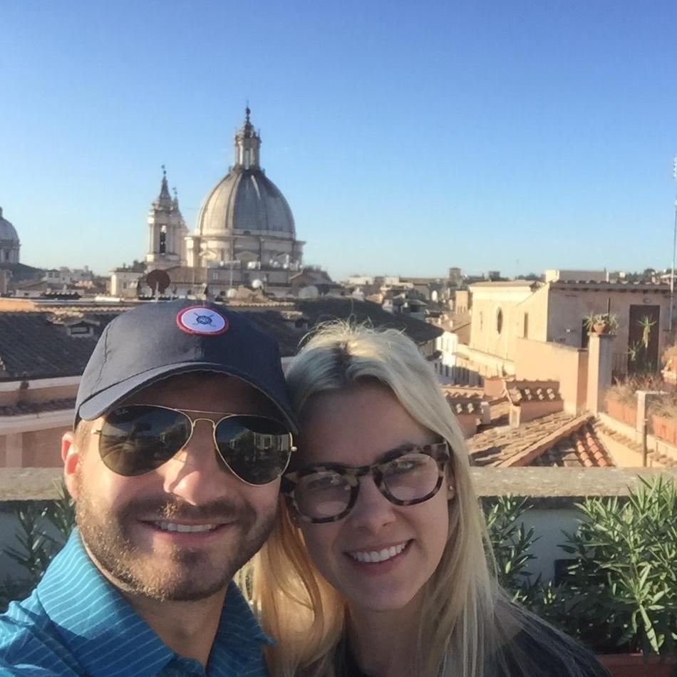 Breakfast on our terrace overlooking Rome