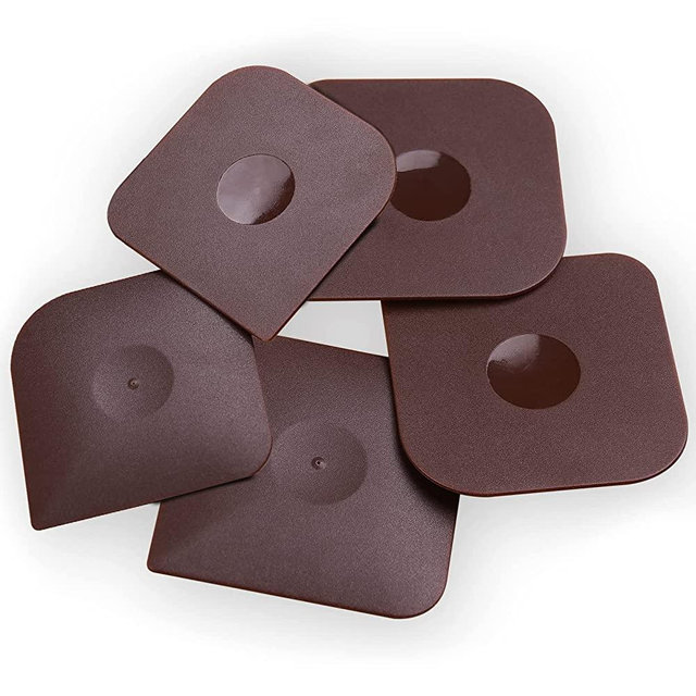 Pan Scrapers Dish Scraper Tool Set, 5pack Cast iron Cleaner Scraper Food Scraper Polycarbonate Plastic Pan Pot Scraper, Iron Skillet Scraper Scrubber for Cleaning Grease, Kitchen Scrapper (Brown)