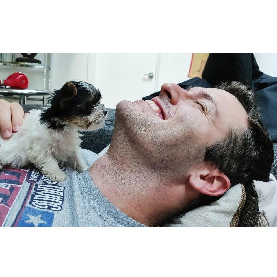 Kasey with Miss Josie on the first day she arrived in our home... she's ALMOST 1lb in this pic!