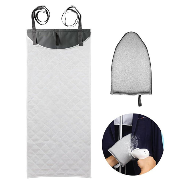 EVEME Over The Door Steamer Press Pad + Gloves for Handheld Steamer,Steam Press Pad,Ironing Board,and Vertical Steamboard Press Pad,Clothes Steamer Pad,Portable Ironing mat for Traveling