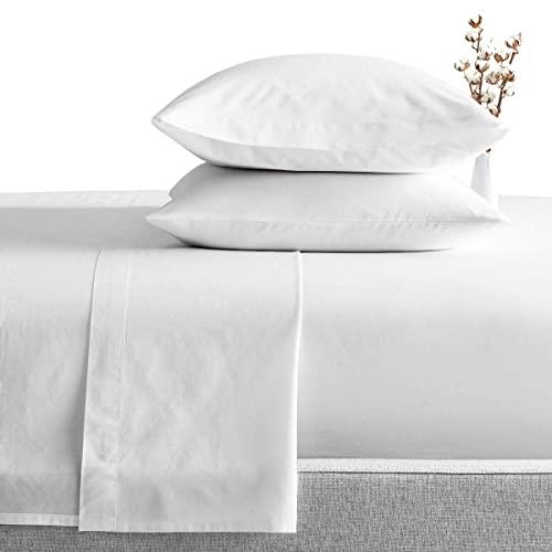 SGI bedding Queen Sheets Luxury Soft 100% Egyptian Cotton Sheets 1000 Thread Count for Queen Mattress White Solid