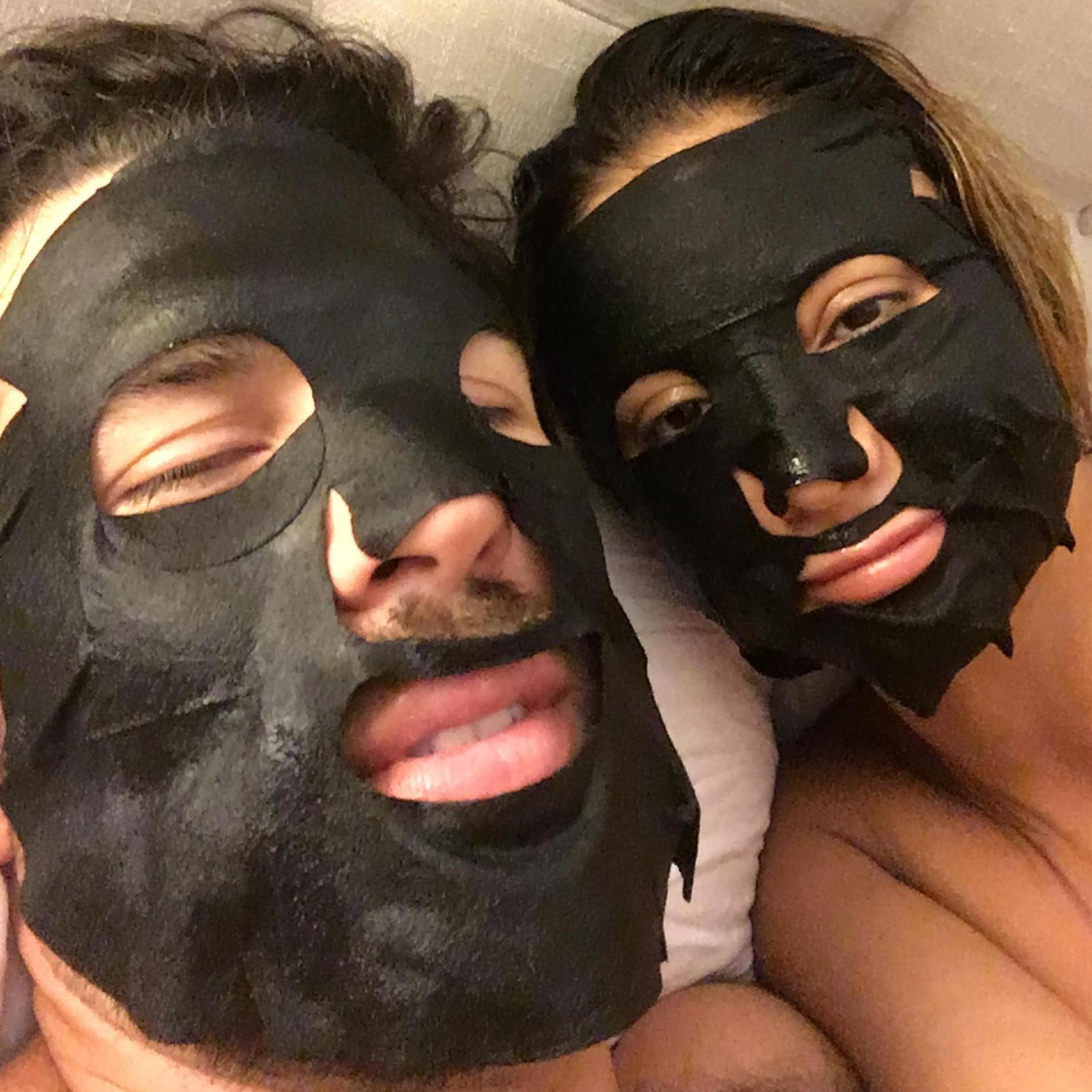 Judy's "me" time involves wearing a cold, damp, hockey mask and cuddle time. Little weird, but enjoyable.