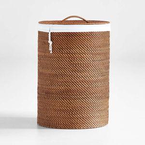 Sedona Honey Hamper with Laundry Bag Liner | Crate & Barrel
