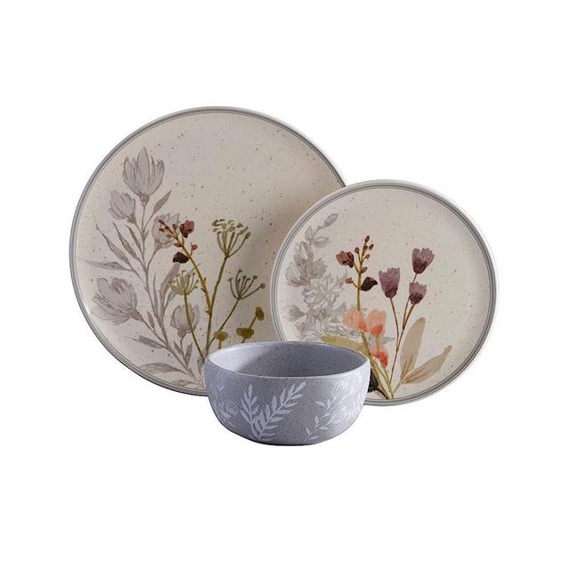 Corona Dinnerware Set 12 pieces Earthenware |Anastasia |Romantic flowers | Set for 4 | 12 piezas | Ceramica | Floral Design