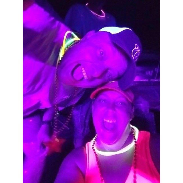 Glow party on the pontoon.