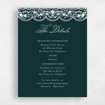 Dark Emerald, Green Wedding Enclosure - Jonquil