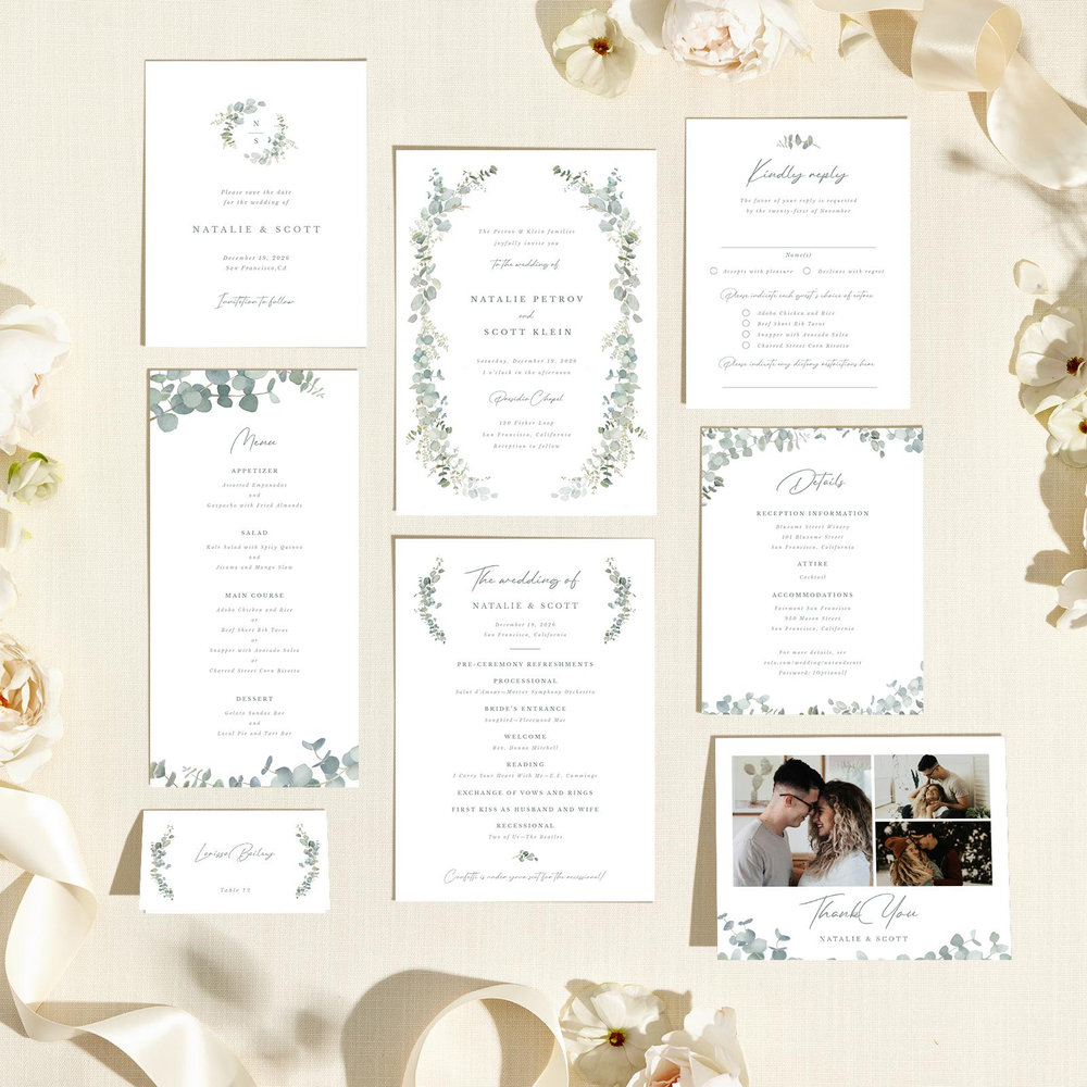 Verde Wreath | White | Zola Save The Dates