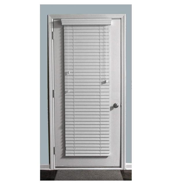 TailorView, Custom Made 2 Inch Faux Wood Horizontal Window Blinds for Doors, Ghost White/Snow White, Outside Mount, 23 W x 70 H
