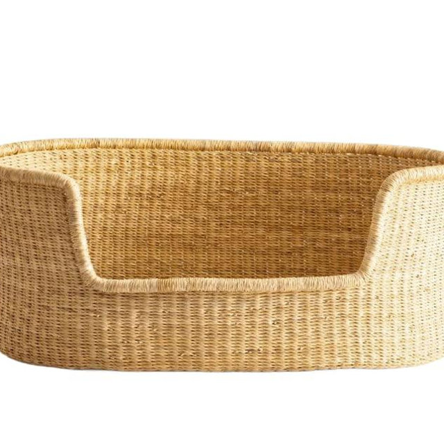 Handwoven Dog Bed – Woven Baskets for Gifts – Small to XXL Empty Dog Basket and Dog Toy Bin – Large Storage Basket for Dogs and Toys – Elegance and Decorative Basket for Your Pet (Natural, Medium)