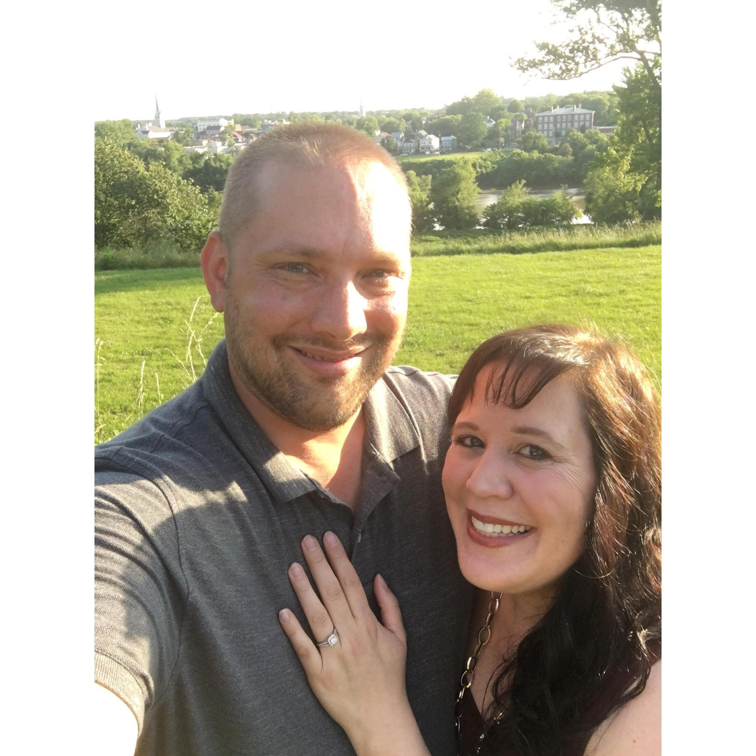 May 2019. Also at Chatham Manor. You can not only see us and the ring I proposed with, but also the Rappahannock River and the skyline of historic Fredericksburg behind us.