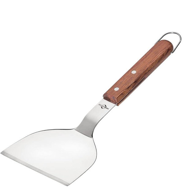 Küchenprofi Texas Heavy Duty Stainless Steel/Rosewood BBQ Grilling Short Hamburger Turner - 3.9" x 4.7" x 12" Long Texas BBQ Spatula Cooking Tools - Grill Accessories Outdoor
