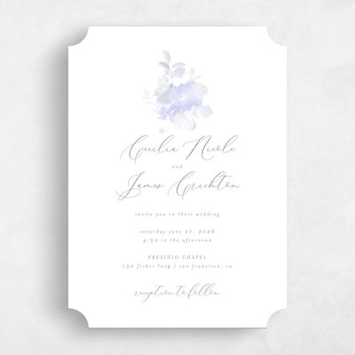 Blue Ticket Wedding Invitation - Kylan Classic