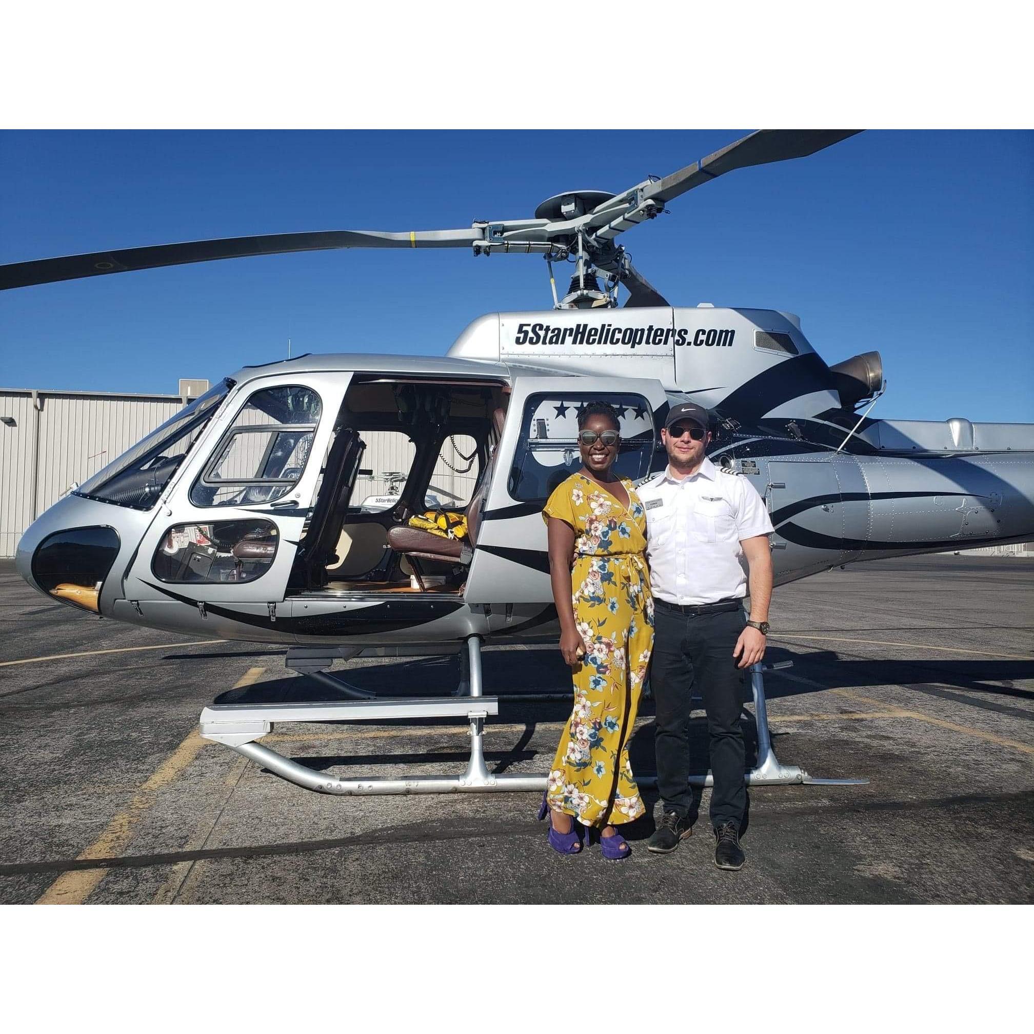 Claudia’s first helicopter ride!