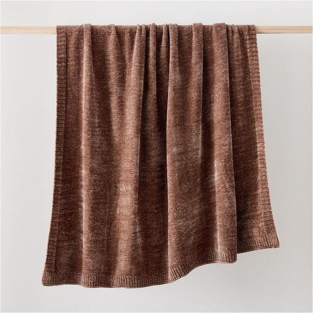 Luxe Chenille Throw, 50x60, Mulberry
