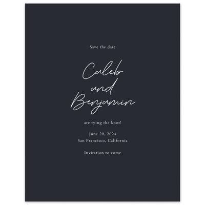 Black Typography Wedding Digital Save the Date - Alyeska Portrait