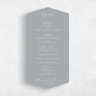 Grey Diamond Wedding Menu - Manarola