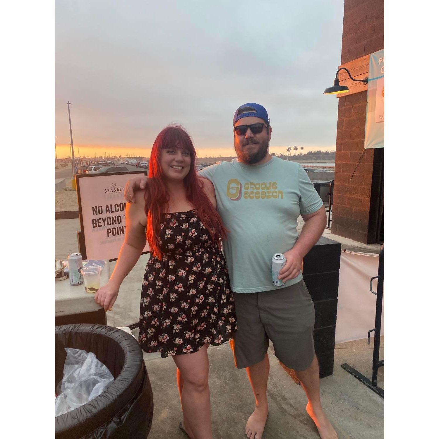 Drinking beers and listening to music, natch