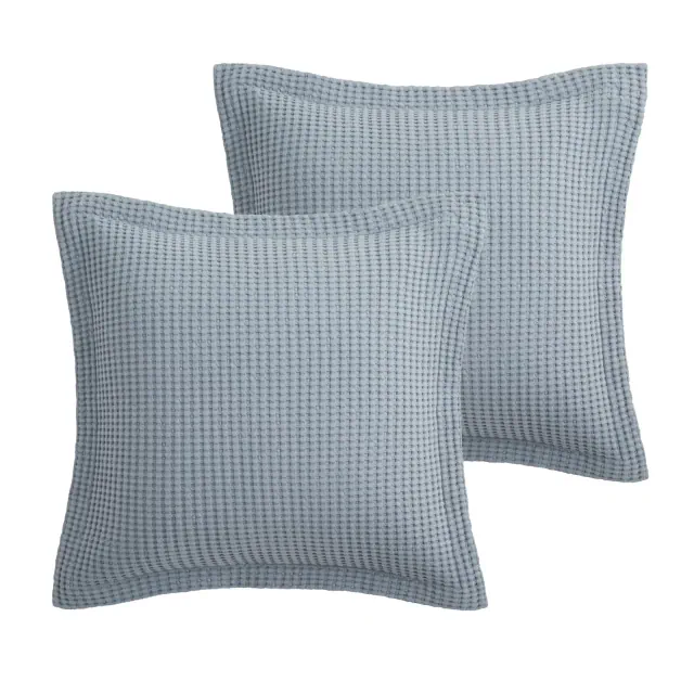 Mills Waffle Slate Blue Euro Sham 2pk - Levtex Home