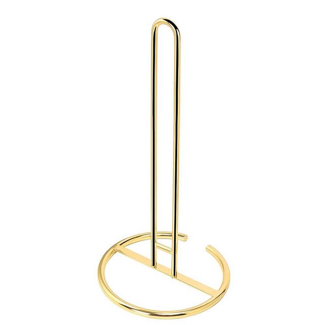 NearMoon Paper Towel Holder Countertop, Sturdy Kitchen Paper Towel Stand Dispenser-All Metal, Standard or Jumbo-Sized for Kitchen Countertop,Farmhouse, Living Room (Iron Base, Gold)