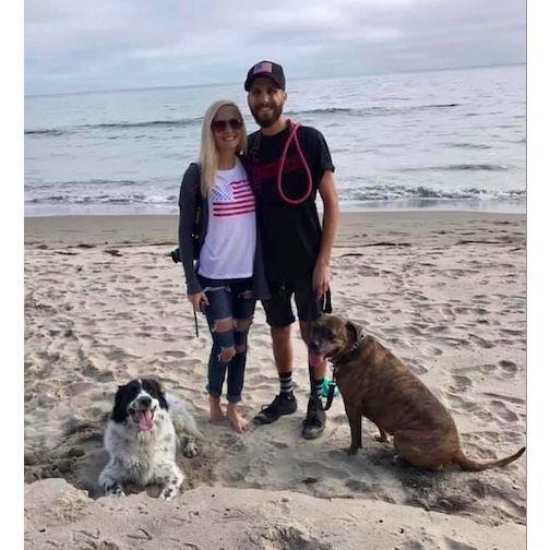 Taking the dogs to the beach on Austin's birthday. July 17th, 2020