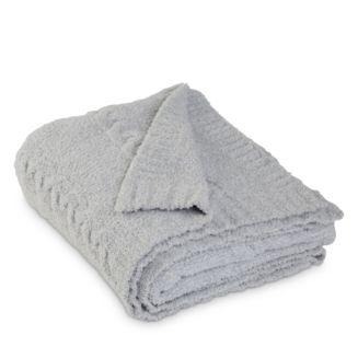 BAREFOOT DREAMS CozyChic Heathered Cable Blanket (Oyster)