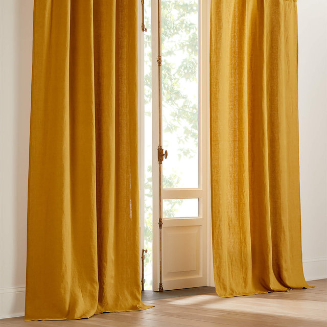 Tobacco Brown European Linen Window Curtain Panel 48"x108"