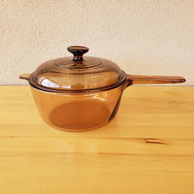 Vintage Corning Ware Visions Amber 2.5 L Cooking Pot