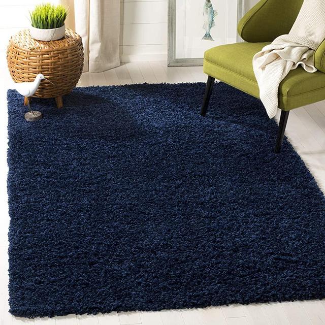 Safavieh Athens Shag Collection SGA119N 1.5-inch Thick Area Rug, 8' x 10', Navy