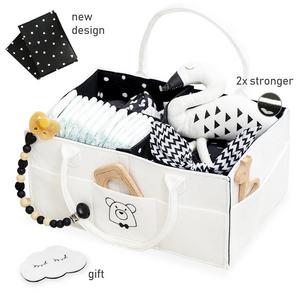 Limited Edition Diaper Caddy Organizer, Nursery Storage Bin, Large Sturdy Caddy Basket for Diapers, Carrier Bag for Newborn Accessories, Baby Shower Gifts, Newborn Must Haves