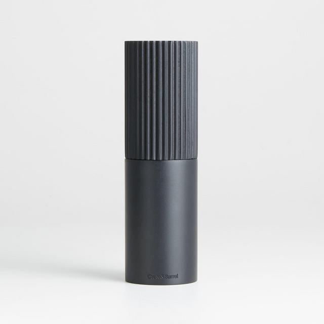 Hanno Black Fluted Ebonized Wooden Pepper Mill Grinder