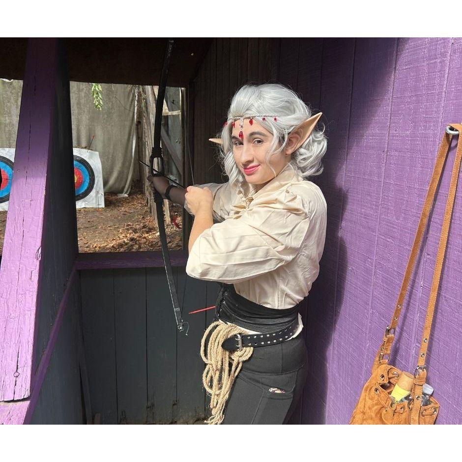 Norma dressed up as Astarion at the Ren Faire