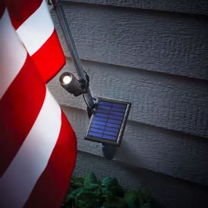 50-Lumens Black Solar White Color Temperature Changing Outdoor Integrated LED Flag Pole Light