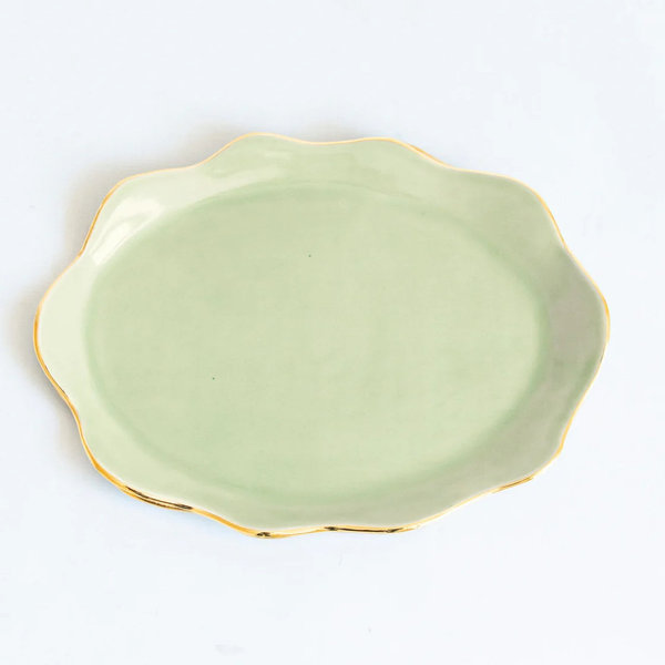 Savon Scallop Tray Sage Green