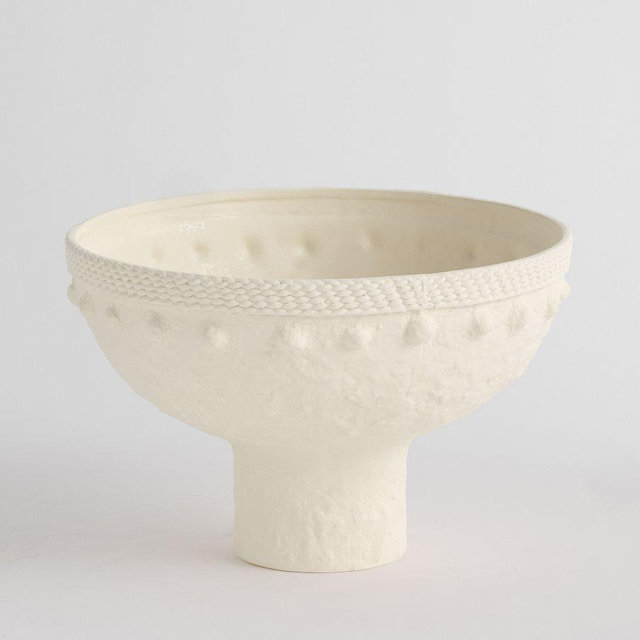 Dotted Earthenware White Bowl