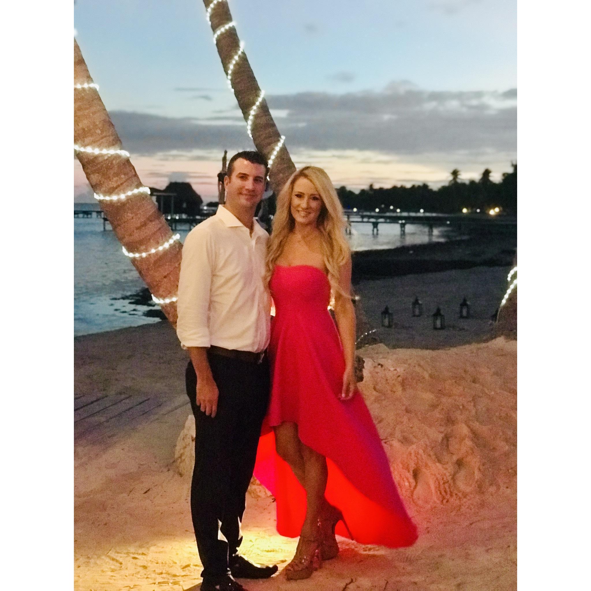 At our friends beautiful wedding in Belize and our first trip as Fiance's!