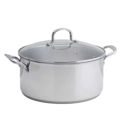 SALT™ 10 qt. Stainless Steel Covered Low Stock Pot