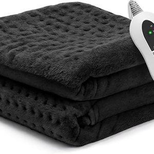 GENIANI XL Electric Heating Pad for Back Pain & Cramps Relief, Electric Throw, Birthday Christmas Gifts for Women, Men Auto Shut Off, Machine Washable, Heat Pad for Neck & Shoulder (12"x24" Jet Black)