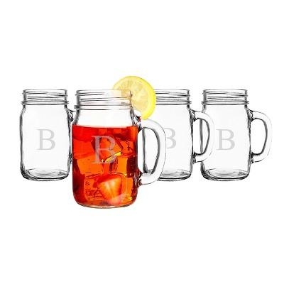 Cathy's Concepts 16oz 4pk Monogram Old-Fashioned Drinking Jars B