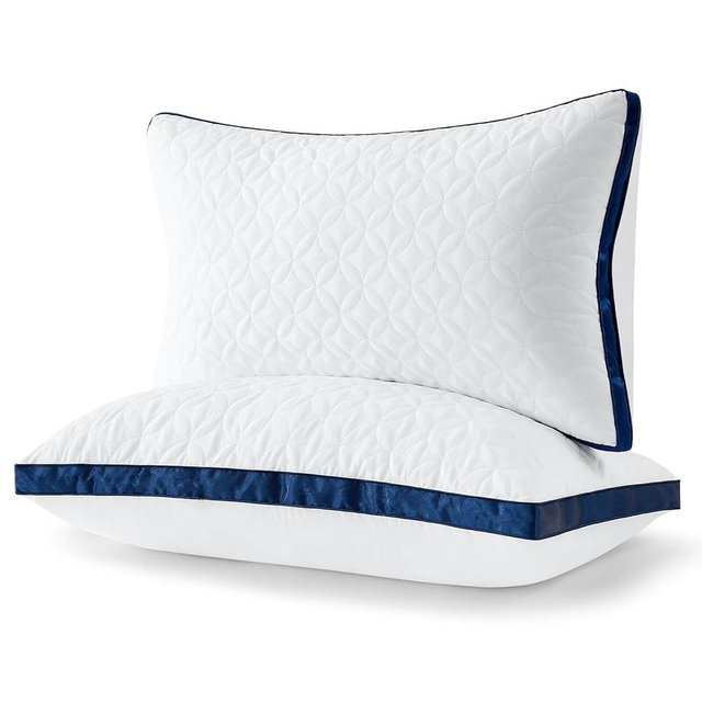 Slybear Pillows King Size Set of 2, Cooling Hotel Luxury Bed Pillows for Sleeping 2 Pack, Supportive Breathable Down Alternative Gusseted Pillow for Back Stomach or Side Sleepers, Machine Washable