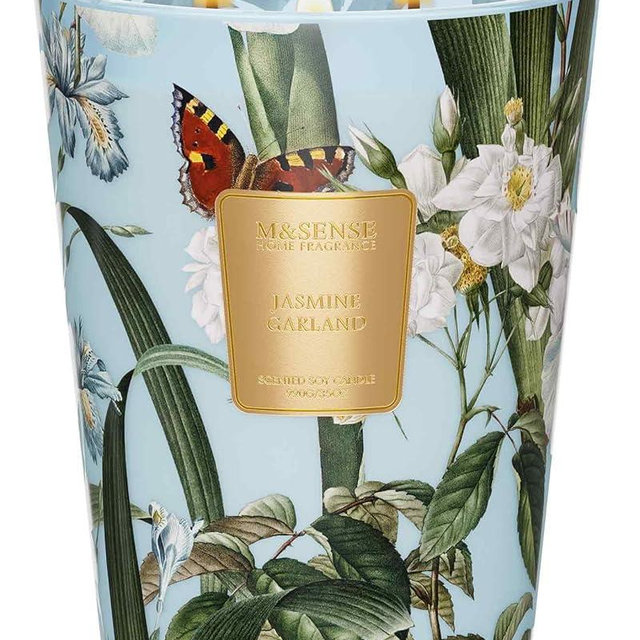 M&SENSE Jasmine Candles Highly Scented 3 Wick 35oz 150 Hours Burn Extra Large Jar Candles for Women, Natural Soy Wax Aromatherapy Candle for Stress Relief, Meditation, Yoga, Spa